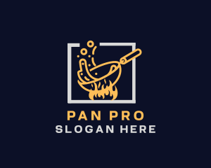 Pan Fry Flame Restaurant logo design