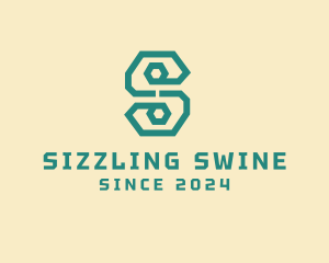 Digital Letter S Line Business logo design