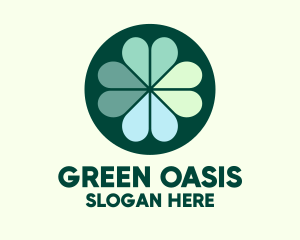 Green Clover Leaves logo design