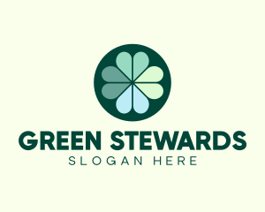 Green Clover Leaves logo design