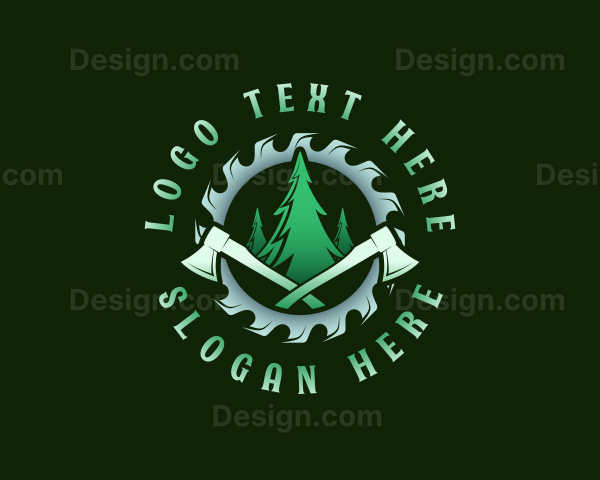 Timber Lumberjack Woodcutter Logo