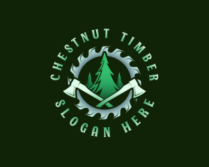 Timber Lumberjack Woodcutter logo design