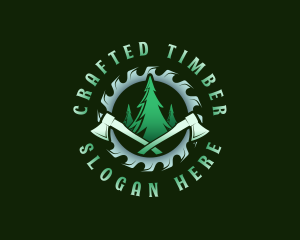 Timber Lumberjack Woodcutter logo design