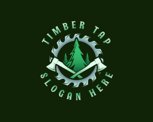 Timber Lumberjack Woodcutter logo design