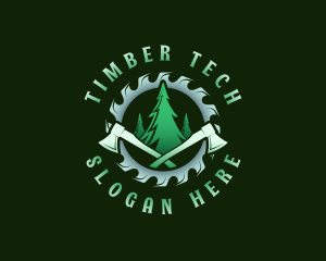 Timber Lumberjack Woodcutter logo design