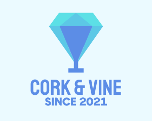 Diamond Cocktail Glass logo design