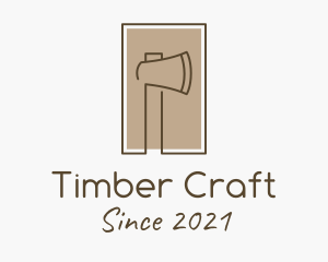 Wooden Lumberjack  Axe logo