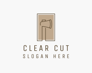 Wooden Lumberjack  Axe logo design