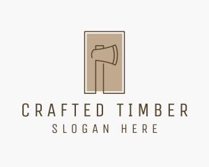 Wooden Lumberjack  Axe logo design