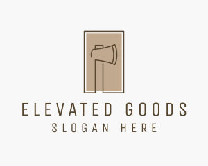 Wooden Lumberjack  Axe logo design