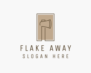 Wooden Lumberjack  Axe logo design