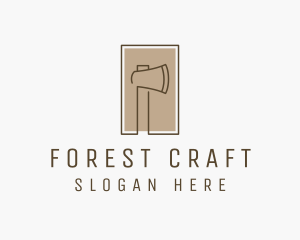 Wooden Lumberjack  Axe logo design