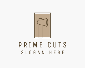 Wooden Lumberjack  Axe logo design