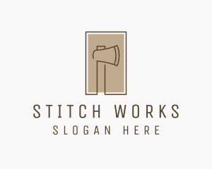 Wooden Lumberjack  Axe logo design