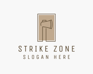 Wooden Lumberjack  Axe logo design