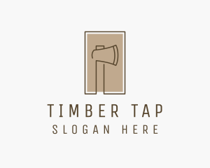 Wooden Lumberjack  Axe logo design