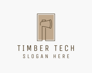 Wooden Lumberjack  Axe logo design