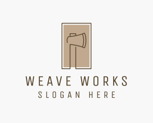 Wooden Lumberjack  Axe logo design