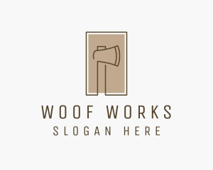 Wooden Lumberjack  Axe logo design