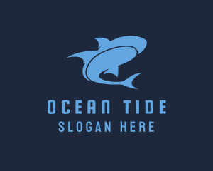 Modern Ocean Shark  logo design