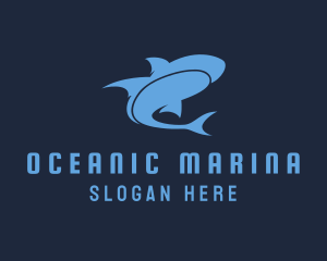 Modern Ocean Shark  logo design