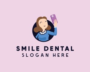 Smiling Selfie Lady  logo design