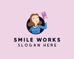 Smiling Selfie Lady  logo design