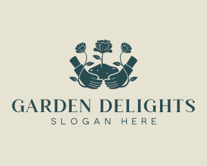 Flower Planting Gardener logo design