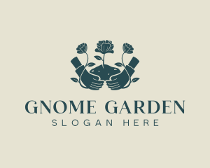 Flower Planting Gardener logo design