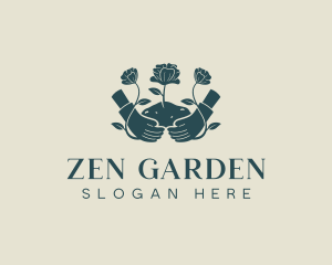 Flower Planting Gardener logo design