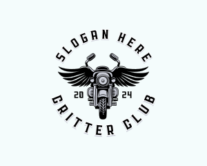 Winged Motorcycle Rider logo design