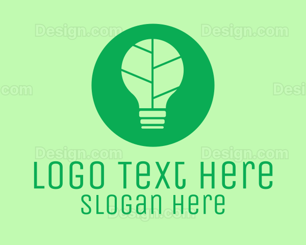 Green Eco Light Bulb Logo