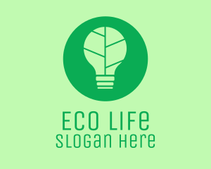 Green Eco Light Bulb  logo design