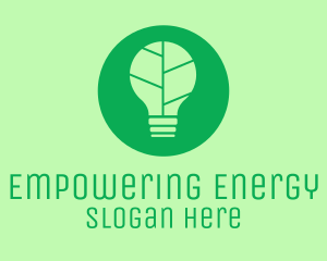 Green Eco Light Bulb  logo design