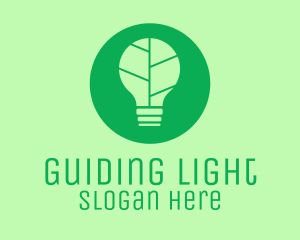 Green Eco Light Bulb  logo design