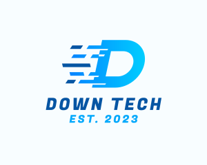 Digital Tech Letter D logo design