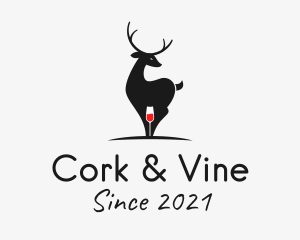 Deer Wine bar logo design