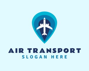 Location Pin Aircraft logo design