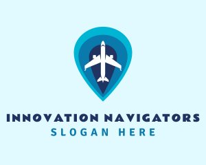 Location Pin Aircraft logo design