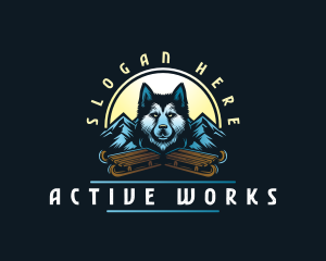 Husky Sled Dog logo design