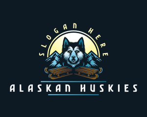 Husky Sled Dog logo design