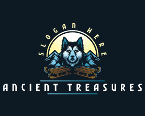 Husky Sled Dog logo design