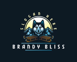 Husky Sled Dog logo design