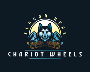 Husky Sled Dog logo design