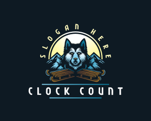 Husky Sled Dog logo design