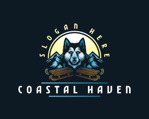 Husky Sled Dog logo design