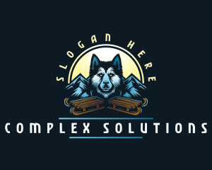 Husky Sled Dog logo design