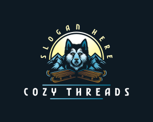 Husky Sled Dog logo design