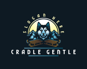 Husky Sled Dog logo design