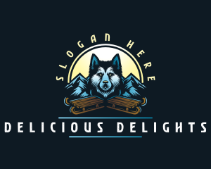 Husky Sled Dog logo design